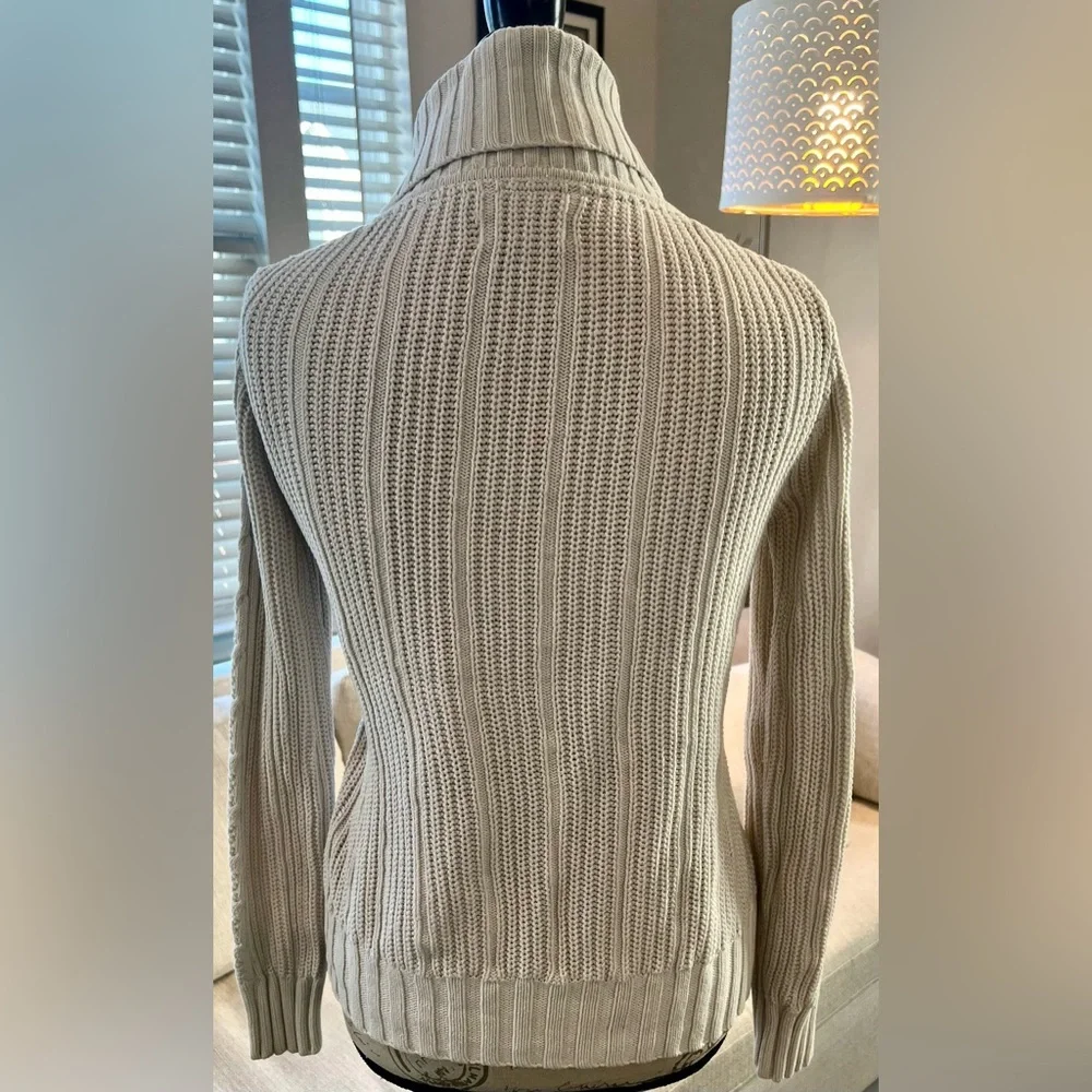 Bass Cable Knit Cream Cardigan Medium - Picture 4 of 14